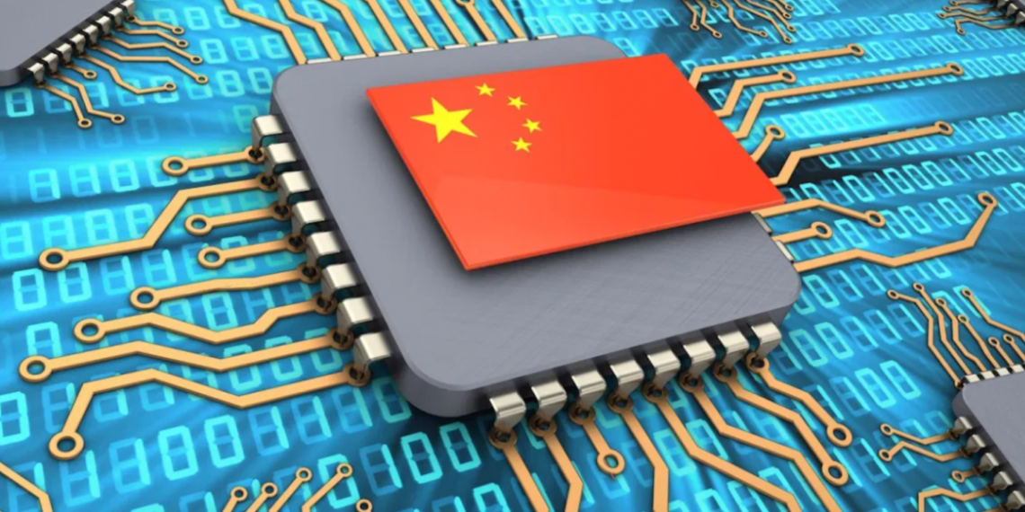 Chip with China flag print