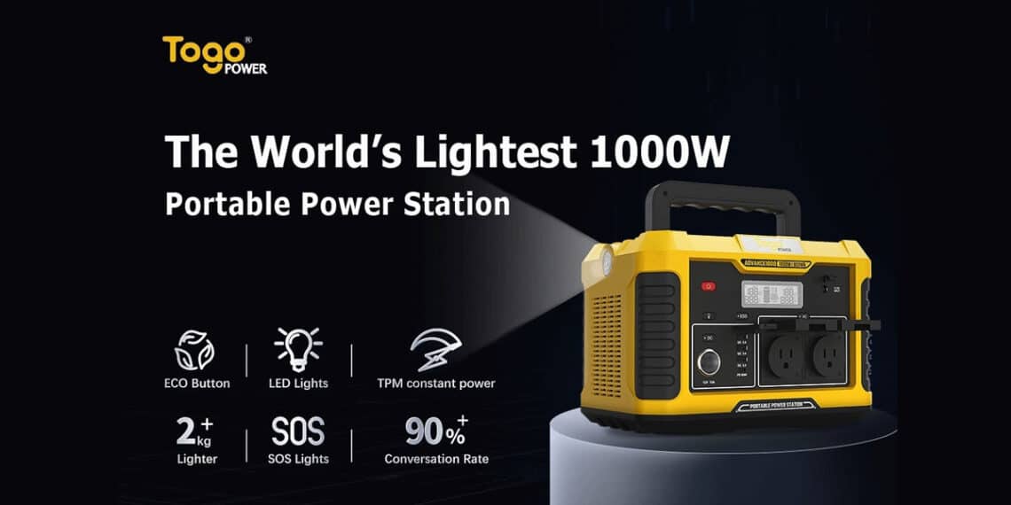 TogoPower Unveils World’s Lightest 1000W Portable Power Station