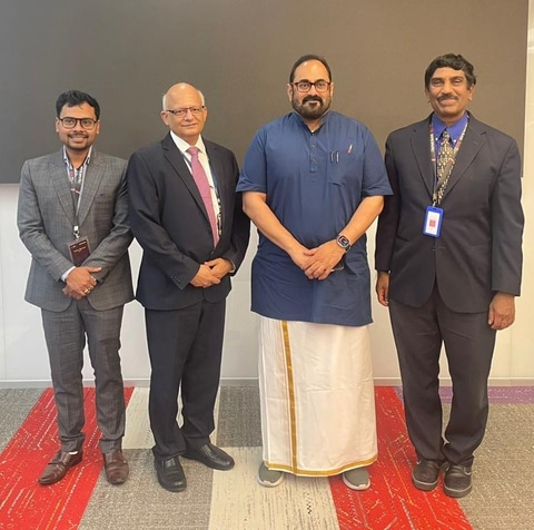 Dr. Sailesh Chittipeddi, Mr. Rajeev Chandrasekhar, Mr. N. Ganapathy Subramaniam (right to left)