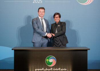 Tanuja Randery, Managing Director, Europe, Middle East & Africa, AWS and Tareq Amin, CEO of HUMAIN